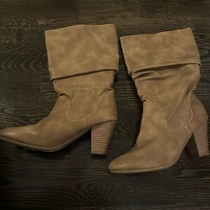 🔴 XOXO Womens Strasburg Western Tall Riding Boots Tan size 10